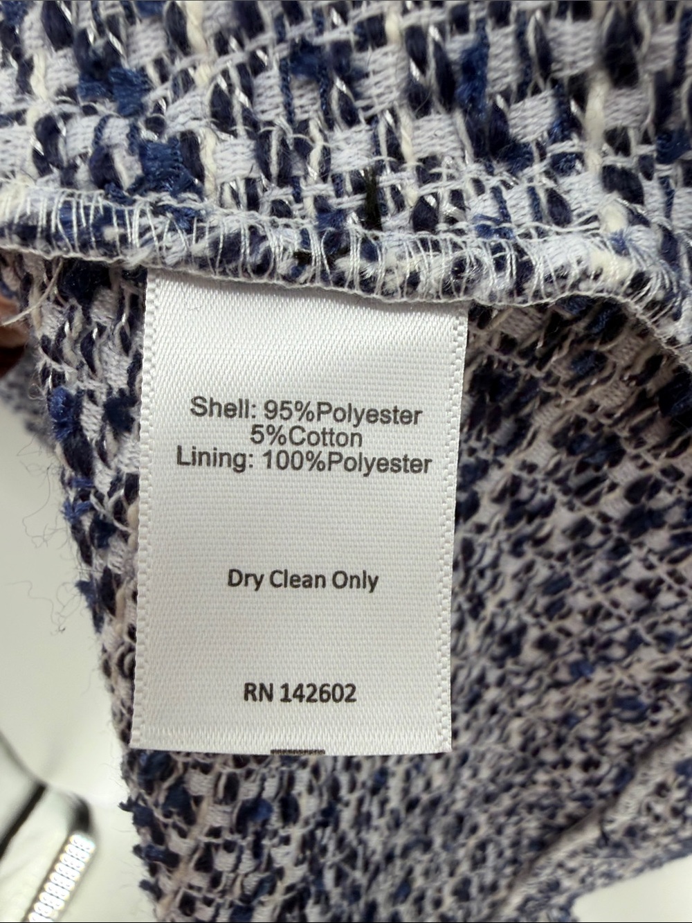 Sail to Sable Tweed Boxpleat Drop Waist Dress - Navy/White - Small - NWT - Picture 5 of 8